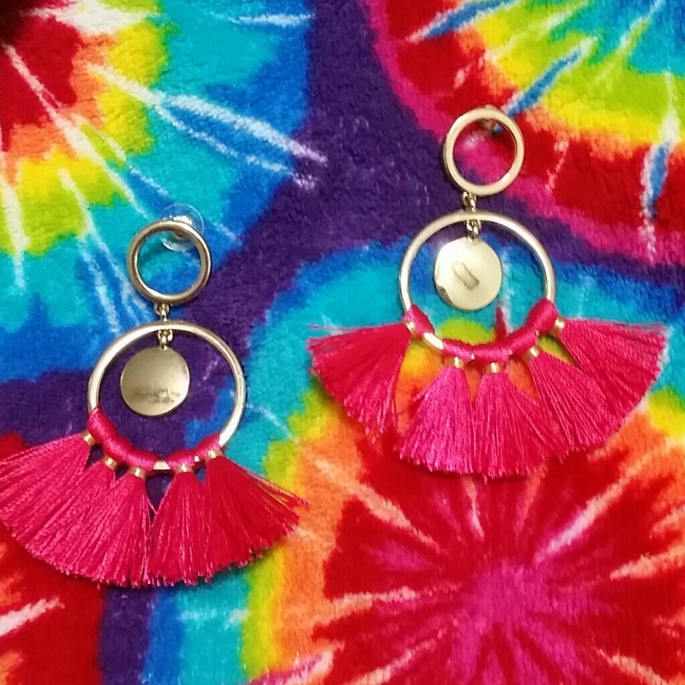 HOT PINK earrings nwot